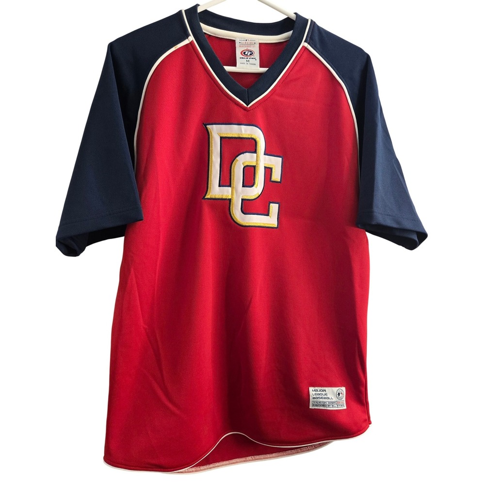 True Fan Major League Baseball DC Jersey Red Navy Mens Size M‎
